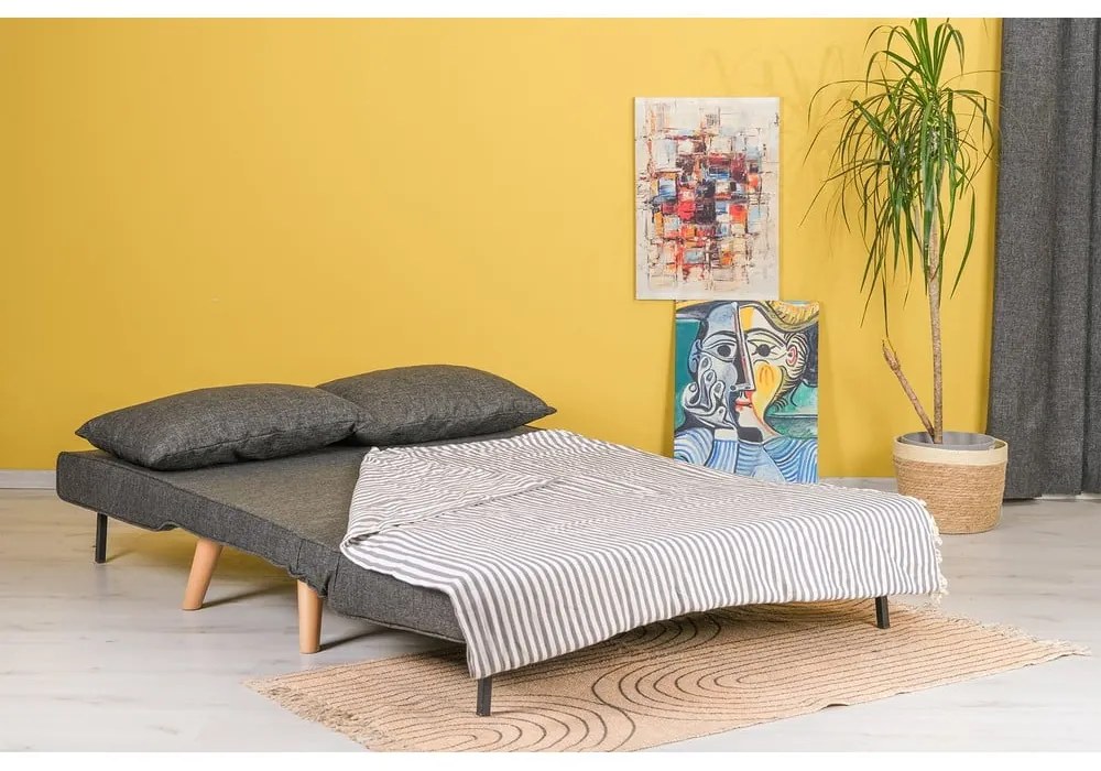 Ciemnoszara rozkładana sofa 120 cm Folde – Artie