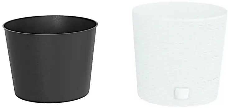 Biała donica o wyglądzie rattanu A4-A18