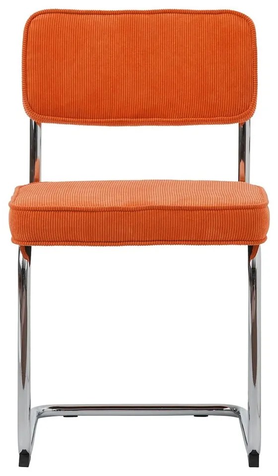 Pomarańczowe sztruksowe krzesło Rupert – Unique Furniture