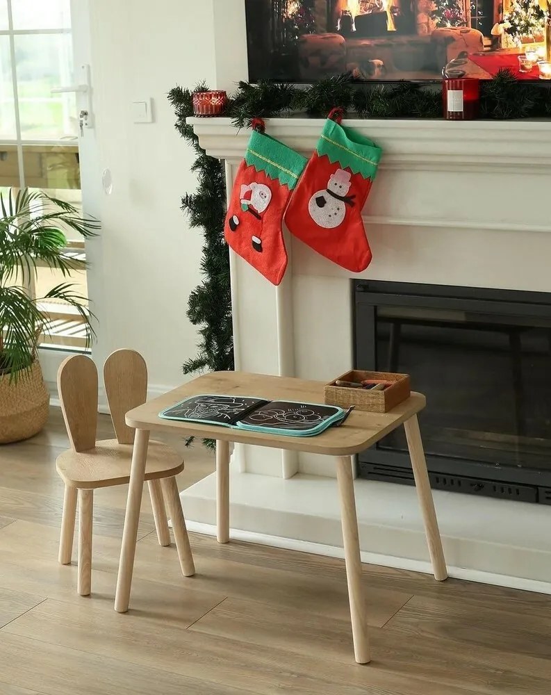 Zestaw dla dzieci składający się ze stolika i 2 krzesełek Bunny One Chair Set - Brown