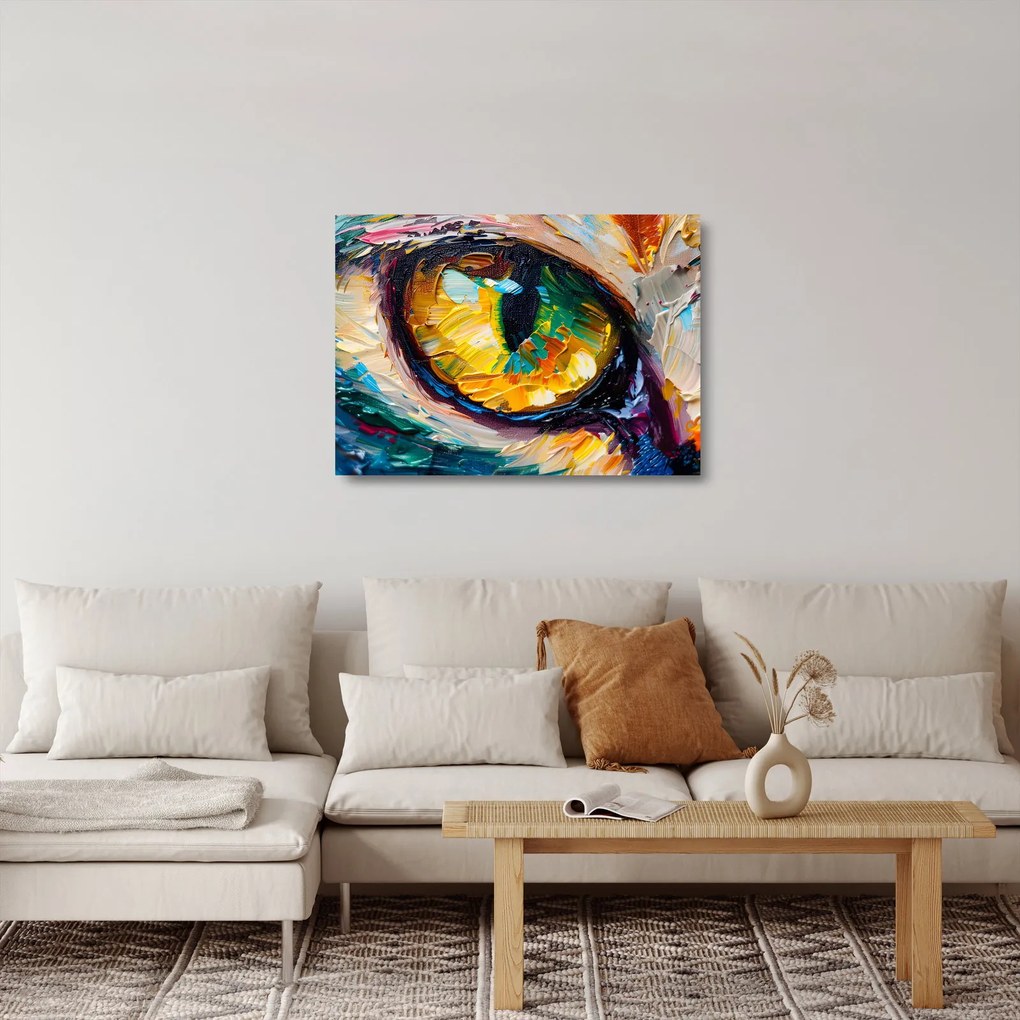 Obraz na szkle - Malowanie kocim okiem (70x50 cm)