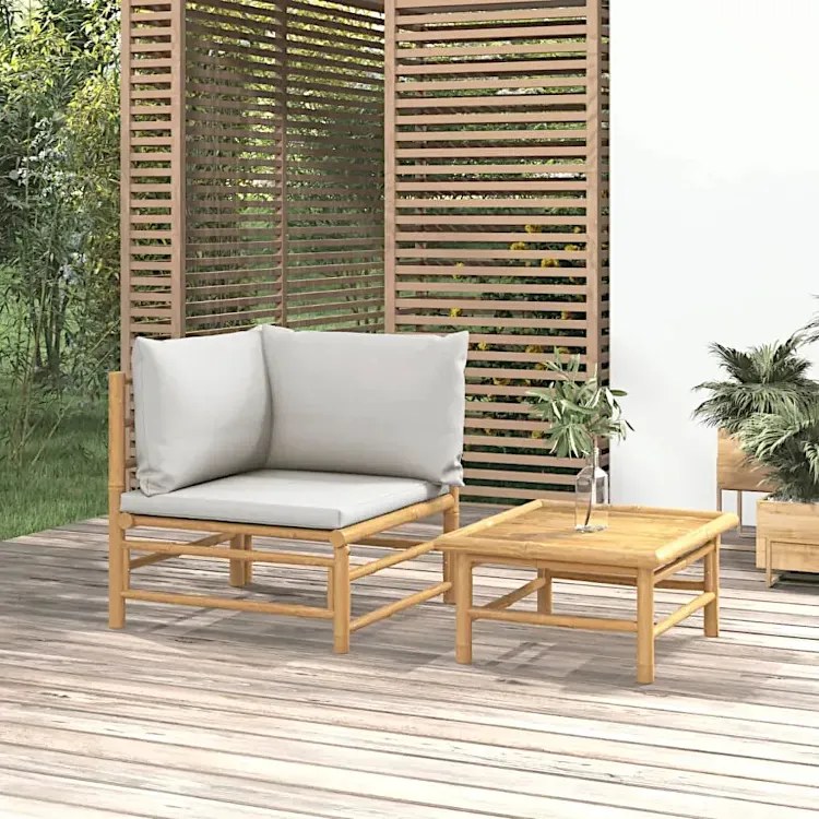 Elegancki zestaw ogrodowy z bambusa A5-S03