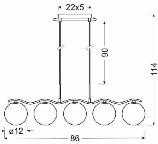 Lampa metalowa wisząca zmiany z możliwością wysokości P9-H48