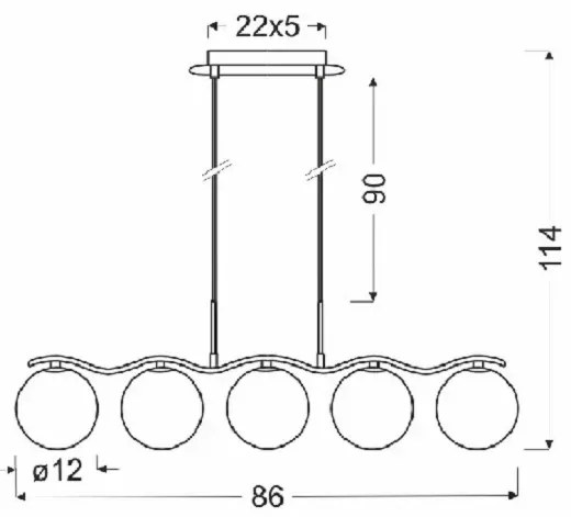 Metalowa lampa wisząca z możliwością zmiany wysokości - V119-Malavi