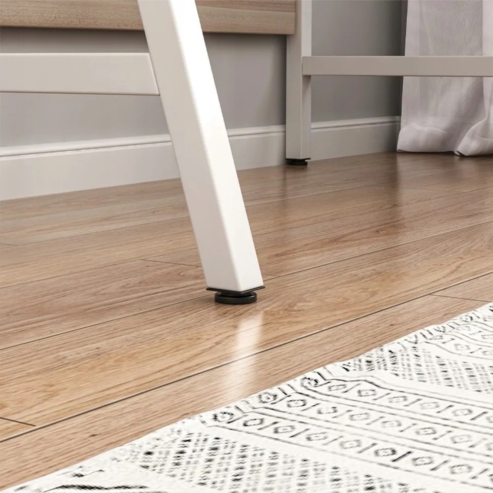 Biurko komputerowe w stylu industrialnym – jasny dąb, 81x100x50 cm