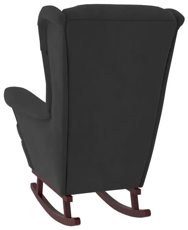 Czarny klasyczny fotel bujany do salonu H6-S33