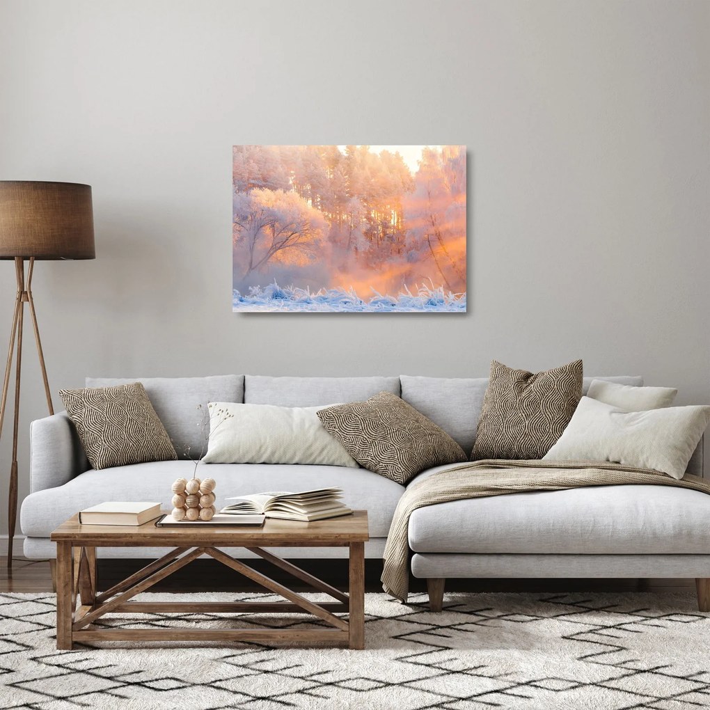 Obraz na szkle - Mroźny świt (70x50 cm)