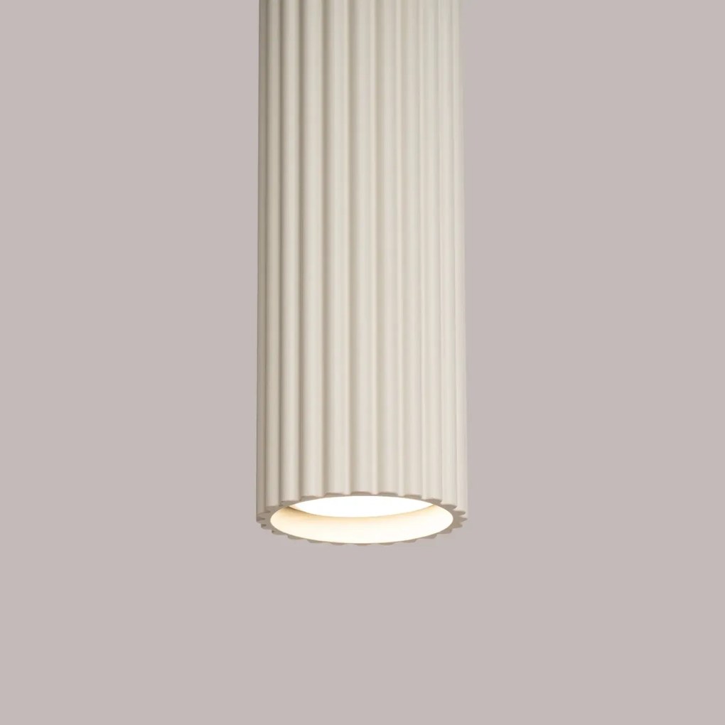 Lampa wisząca KARBON 3L beżowa ryflowana SOLLUX  LIGHTING