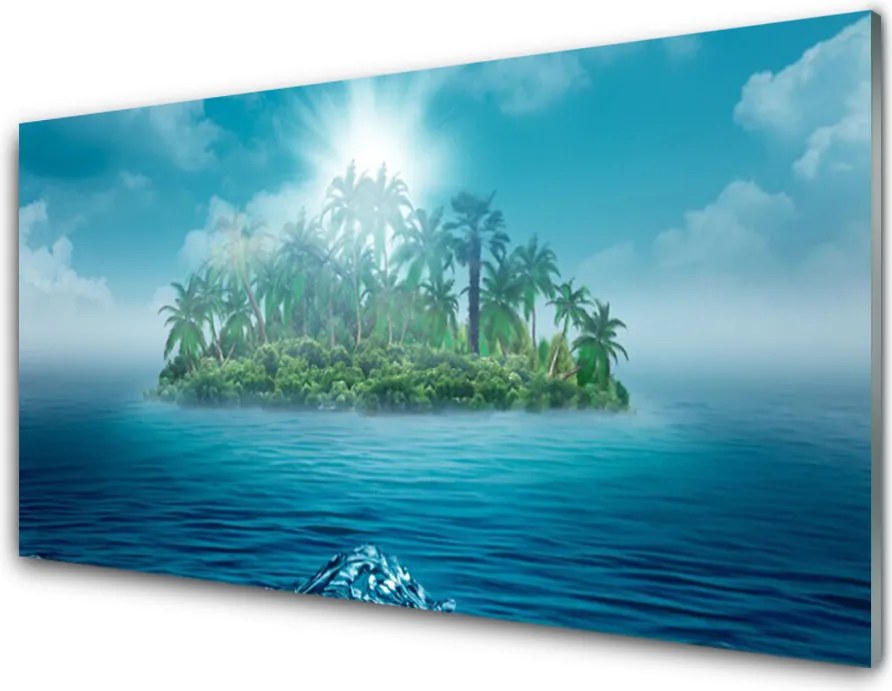 Panel Szklany Rajska Wyspa na Oceanie