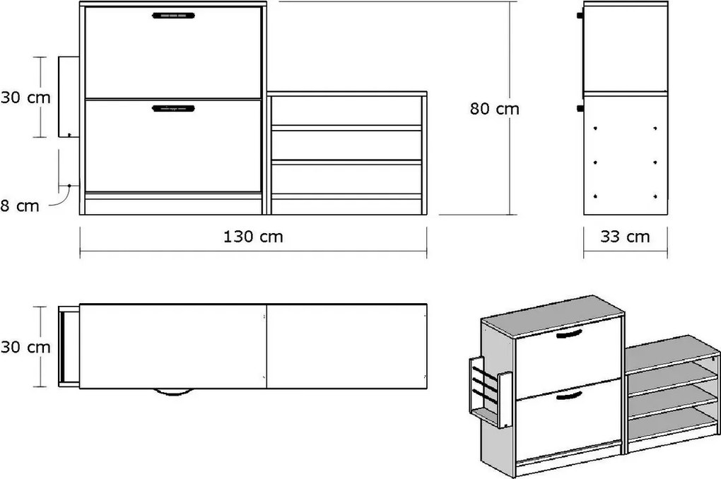 Szafka na buty Trend White