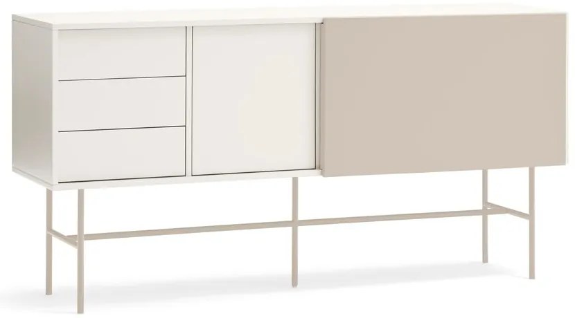 Beżowo-kremowa niska komoda z drzwiami przesuwnymi 180x91 cm Nube – Teulat