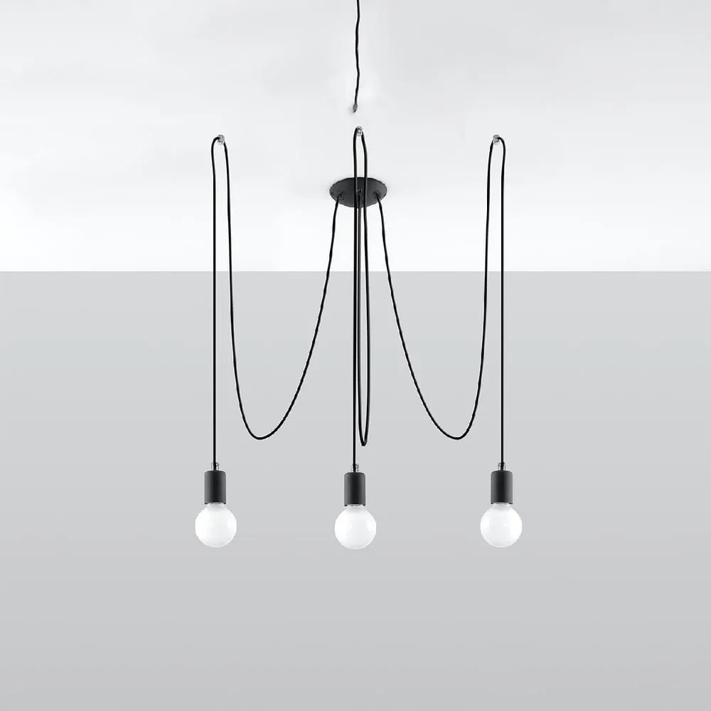 Czarna lampa wisząca 300x300 cm Spider – Sollux