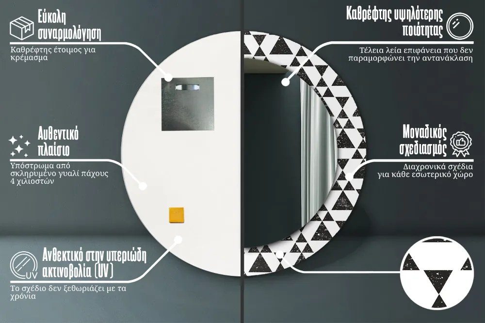 Trójkąty geometria Lustro dekoracyjne okrągłe