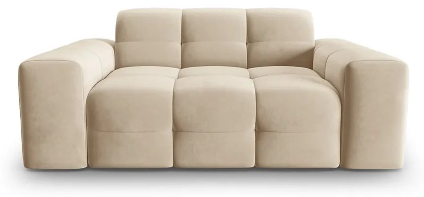 Beżowa aksamitna sofa 156 cm Kendal – Micadoni Home