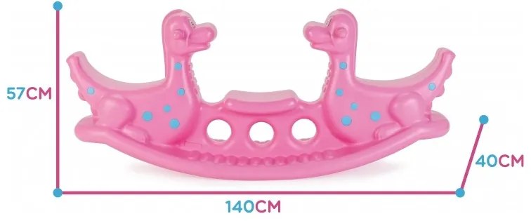Woopie bujak wieloosobowy dino huśtawka równoważna różowa