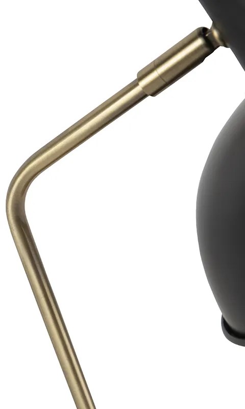 Lampa stołowa Retro czarna z brązem - Milou Nowoczesny Oswietlenie wewnetrzne