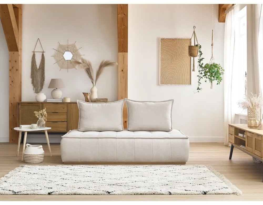 Biała sofa z tkaniny szenilowej 175 cm Elisa – Bobochic Paris