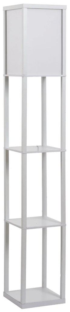 HOMCOM Lampa podłogowa z półkami biała E27 do salonu i sypialni nowoczesny design | Aosom PL