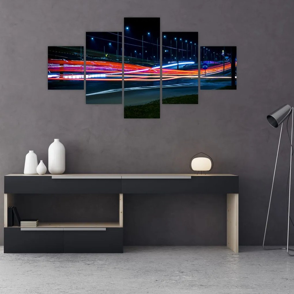 Obraz miasto nocą (125x70 cm)