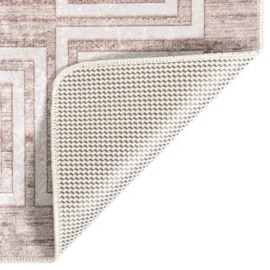 Prostokątny beżowy dywan w grecki wzór 80x300 cm F1-W51