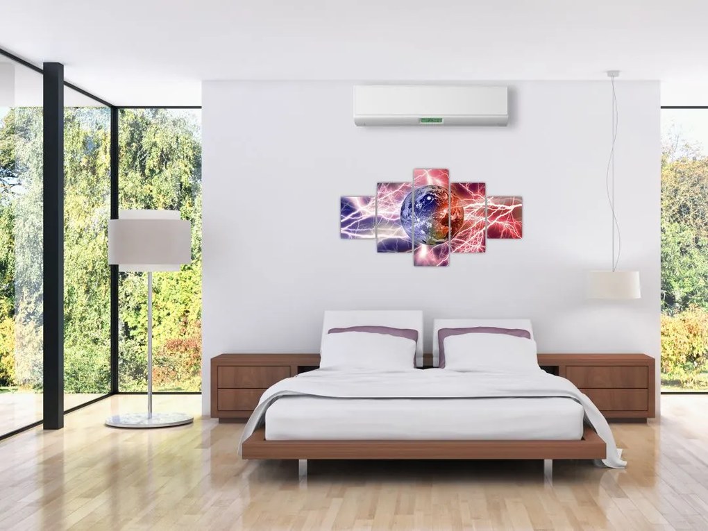 Obraz - Kula ziemska pod prądem (125x70 cm)