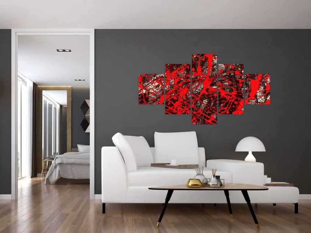 Obraz - Ekspresyjna abstrakcja (125x70 cm)