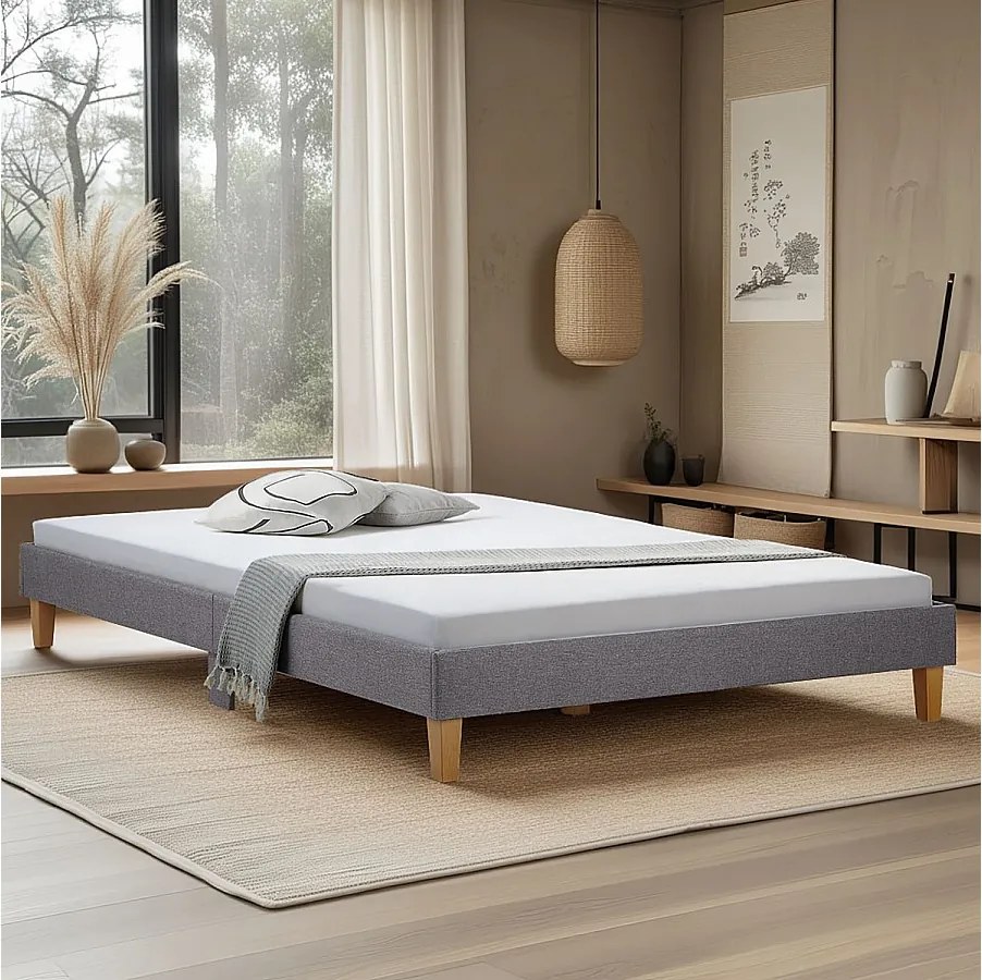 Tapicerowane łóżko 120x200 cm szare