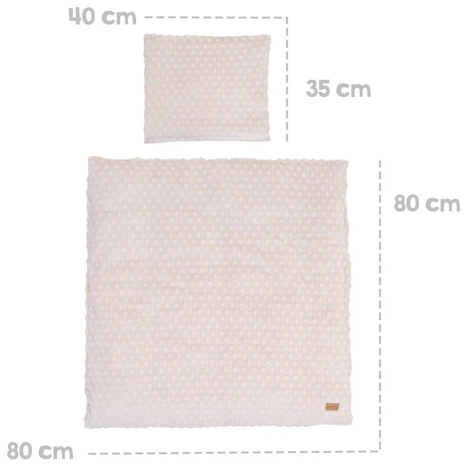 Beżowa pościel dziecięca do łóżeczka z mieszanki bawełny 80x80 cm Frosty Almond – Roba