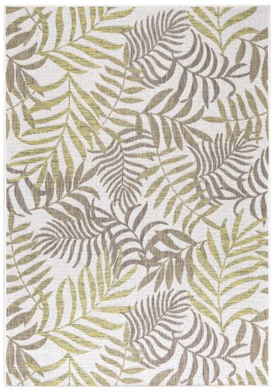 Dywan zewnętrzny Sunny listki beżowy 80 cm x 250 cm