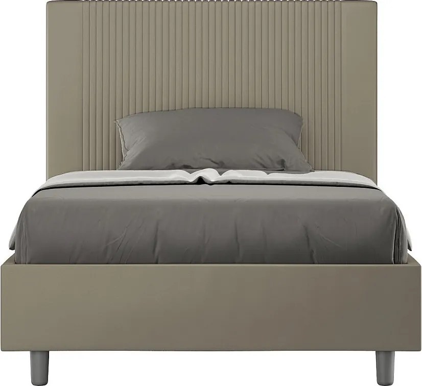 Łóżko bez stelaża tapicerowane 120x200 sztucznej skóry cappuccino Goya