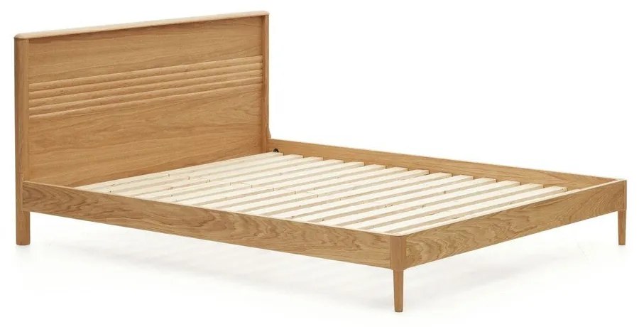 Łóżko dwuosobowe z litego drewna dębowego ze stelażem 180x200 cm Lenon – Kave Home