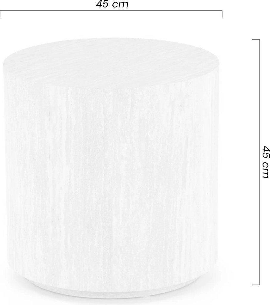 Stolik kawowy okrągły Novula 45 cm - trawertyn