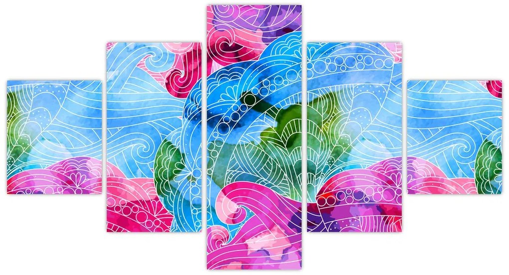 Obraz - Kolorowe fale (125x70 cm)
