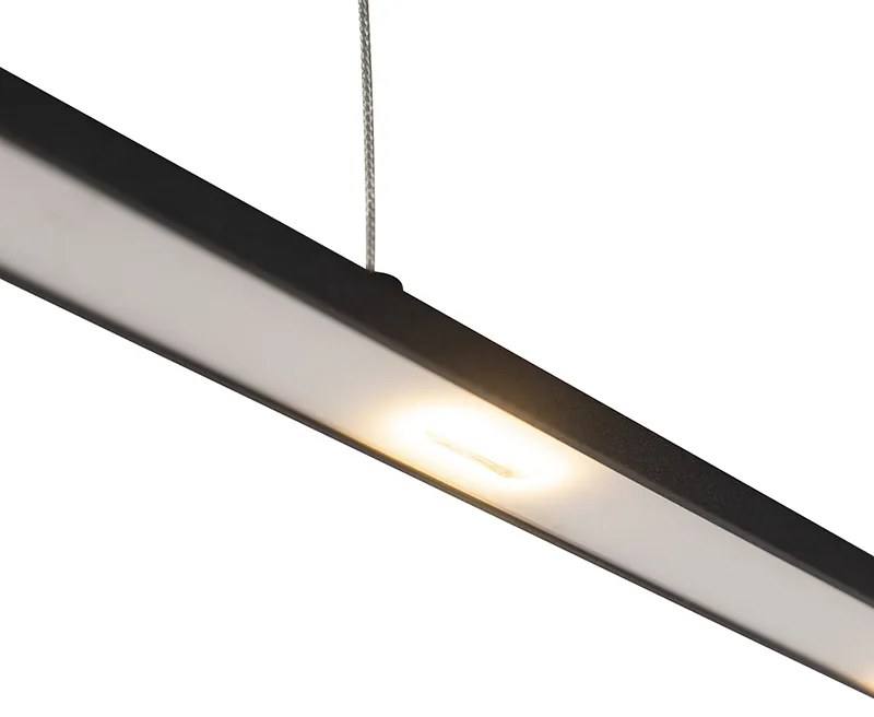 Designerska lampa wisząca czarna z diodą LED i ściemniaczem dotykowym - Platina