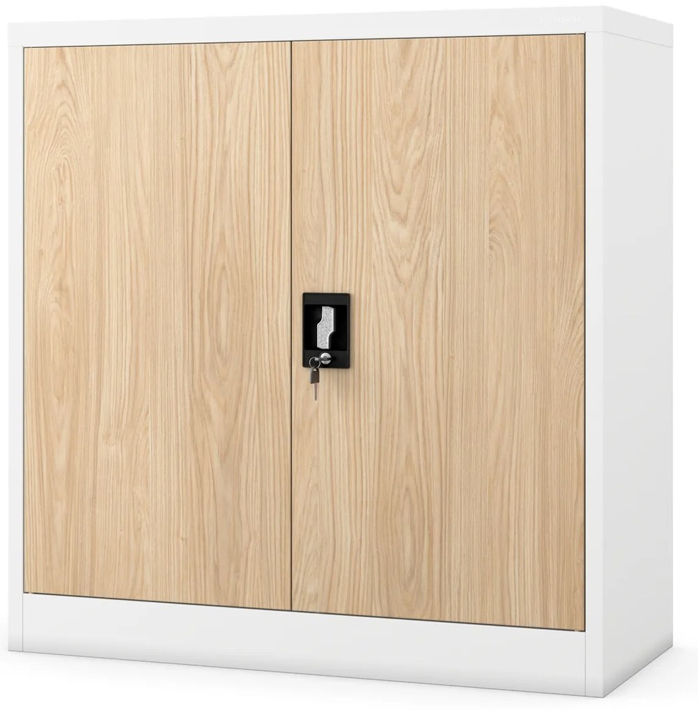 Szafka biurowa BEATA, 900 x 930 x 400 mm, Eco Design: biała/ dąb sonoma