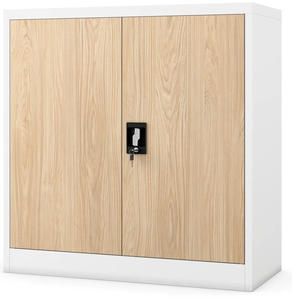 Szafka na akta osobowe, niska, biała/dąb sonoma, 900x930x400 mm: BEATA Eco Design