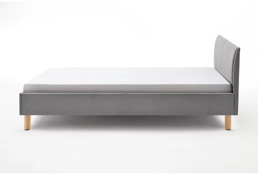 Jasnoszare tapicerowane łóżko dwuosobowe bez stelaża 140x200 cm Lena – Meise Möbel