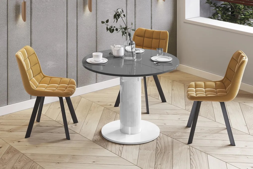 Rozkładany stół jadalniany Solo Lux w wysokim połysku