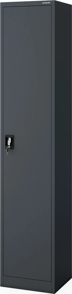 Szafa biurowa metalowa na akta, wysoka, antracytowa, 450x2200x400 mm: ALEX H2200