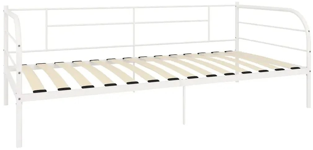 Białe metalowe łózko pojedyncze 90x200 cm - Lucpa