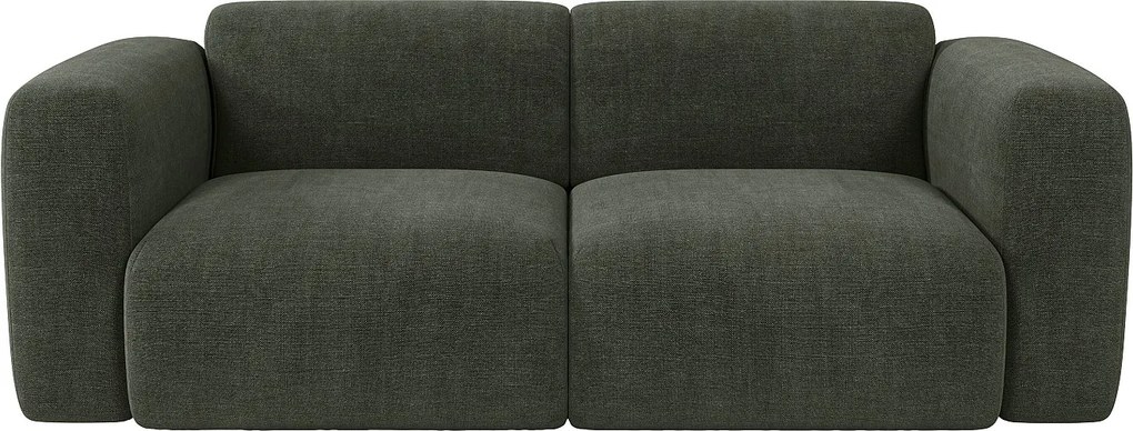 Kanapa 3-osobowa z zielonej melanżowej tkaniny POGNI od Maison Céphy
