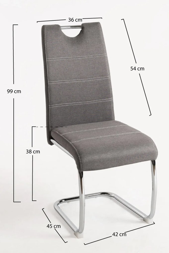 Zestaw 4 Krzese Hallen Tkanina