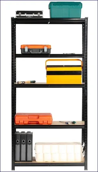 Czarny metalowy regał do garażu 180 cm - Filove 4X