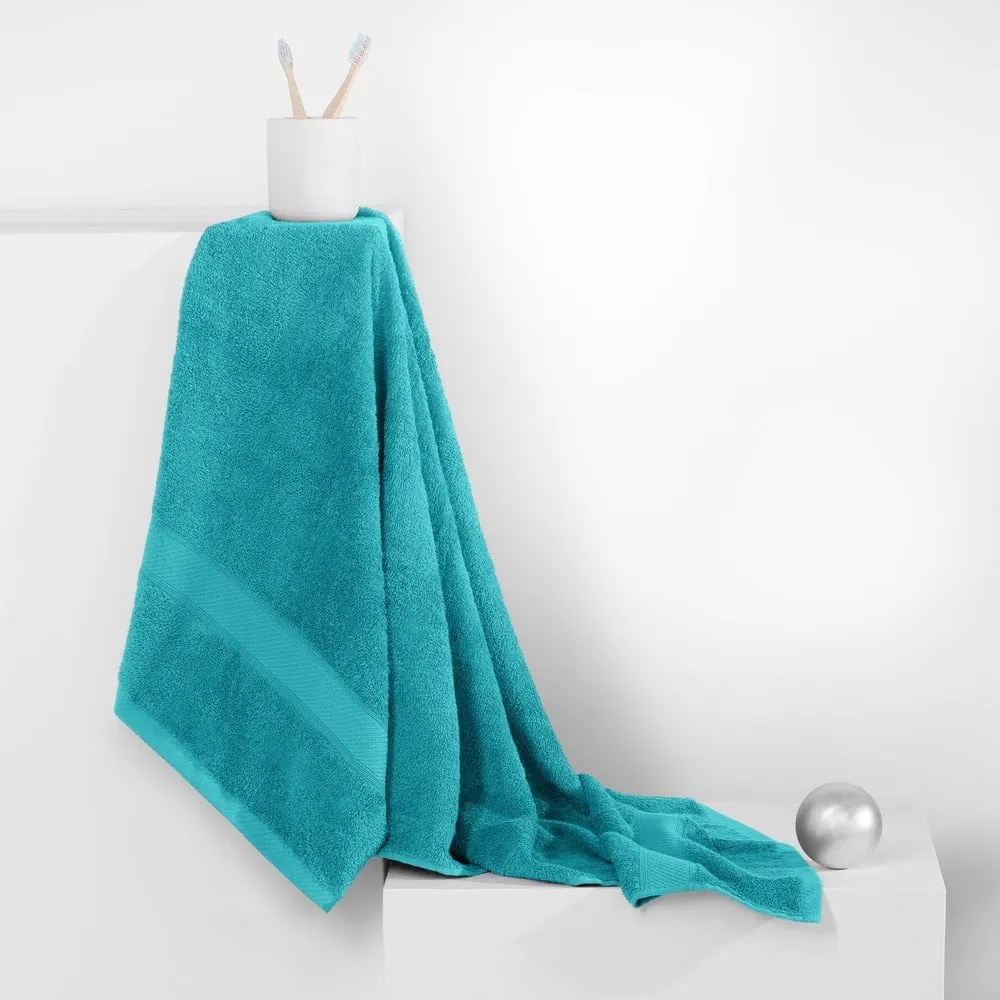 Niebieski/turkusowy ręcznik z mieszanki bambusa frotte 50x100 cm Bamby – Restilo