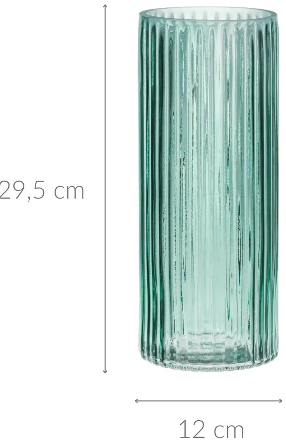 Wazon szklany w prążki, 29,5 cm