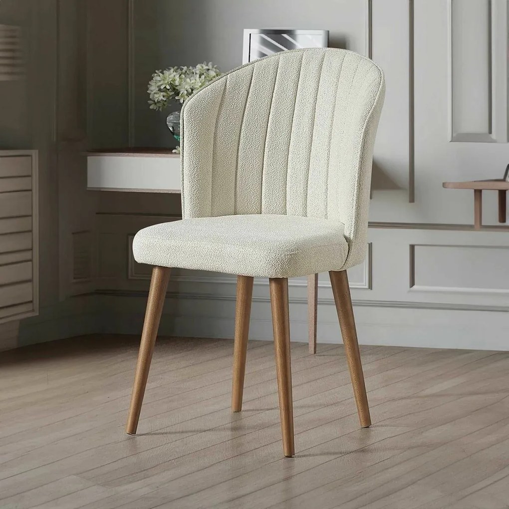 Zestaw krzeseł do jadalni Rubi Cream and Walnut, 2szt.