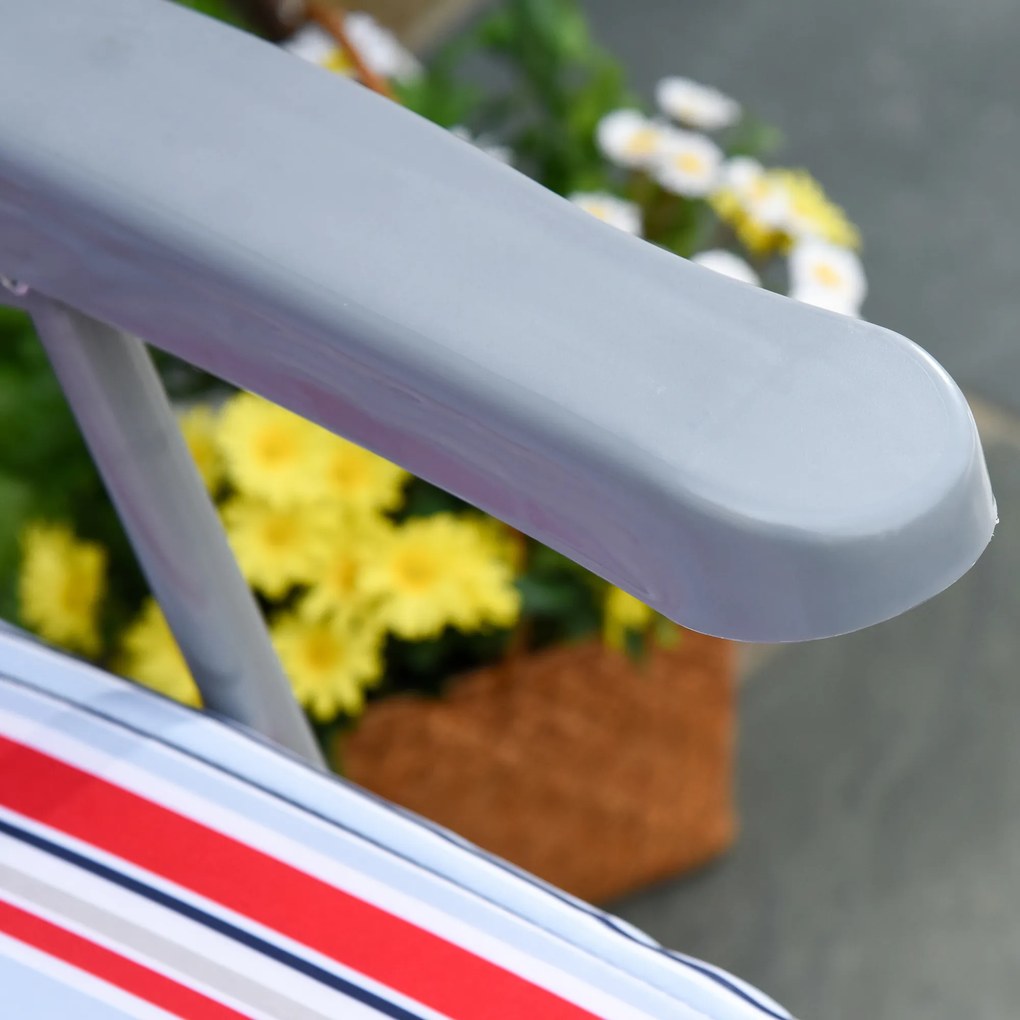 Outsunny zestaw leżaków z poduszkami składany kolor czerwony, 60 x 75 x 65-102 cm