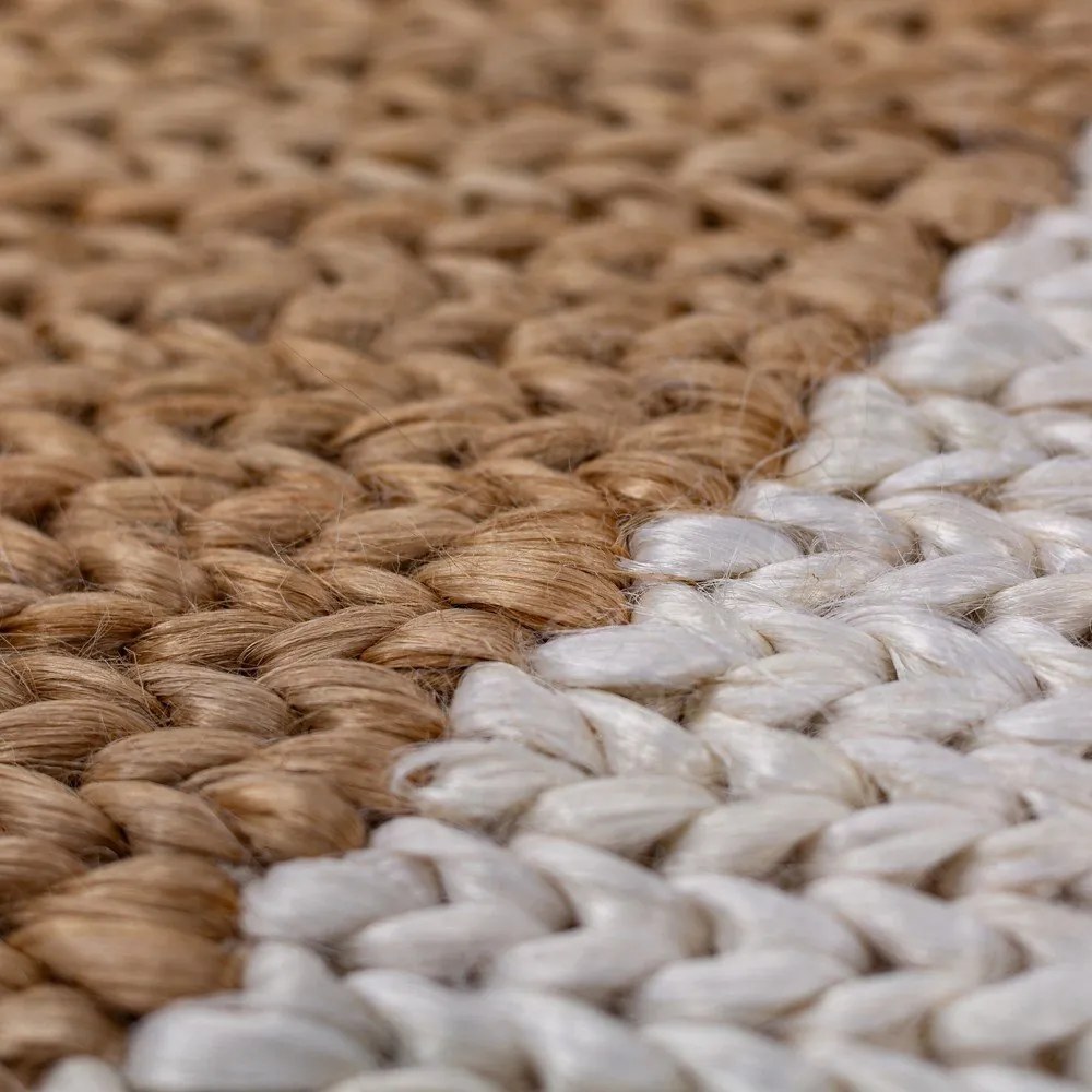 Biało-naturalny chodnik z mieszanki juty tkany ręcznie 60x230 cm Effie Diamond – Flair Rugs