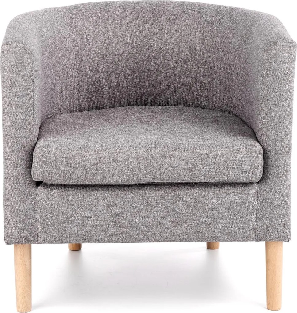 Tapicerowany fotel na drewnianych nóżkach Clubby