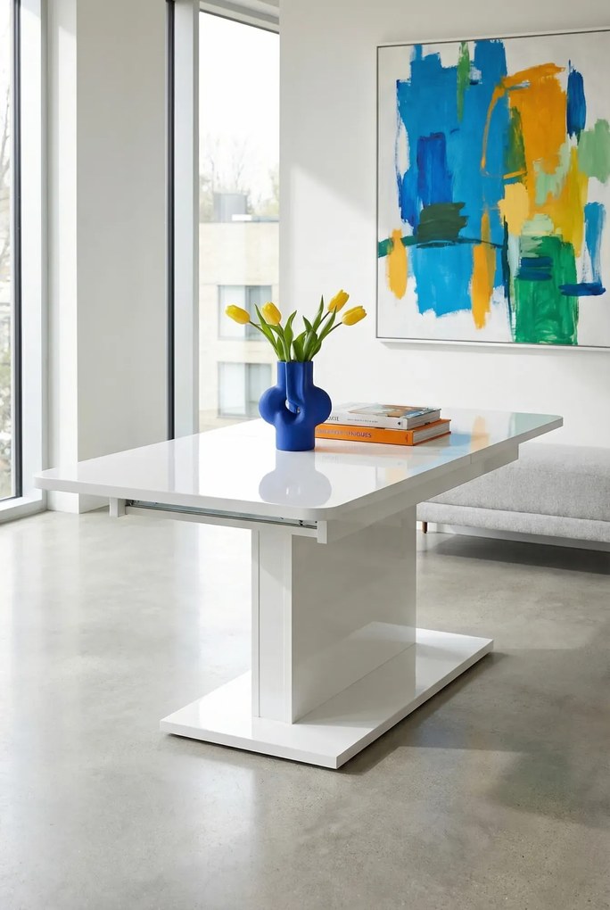 Biała regulowana ława N9-M50